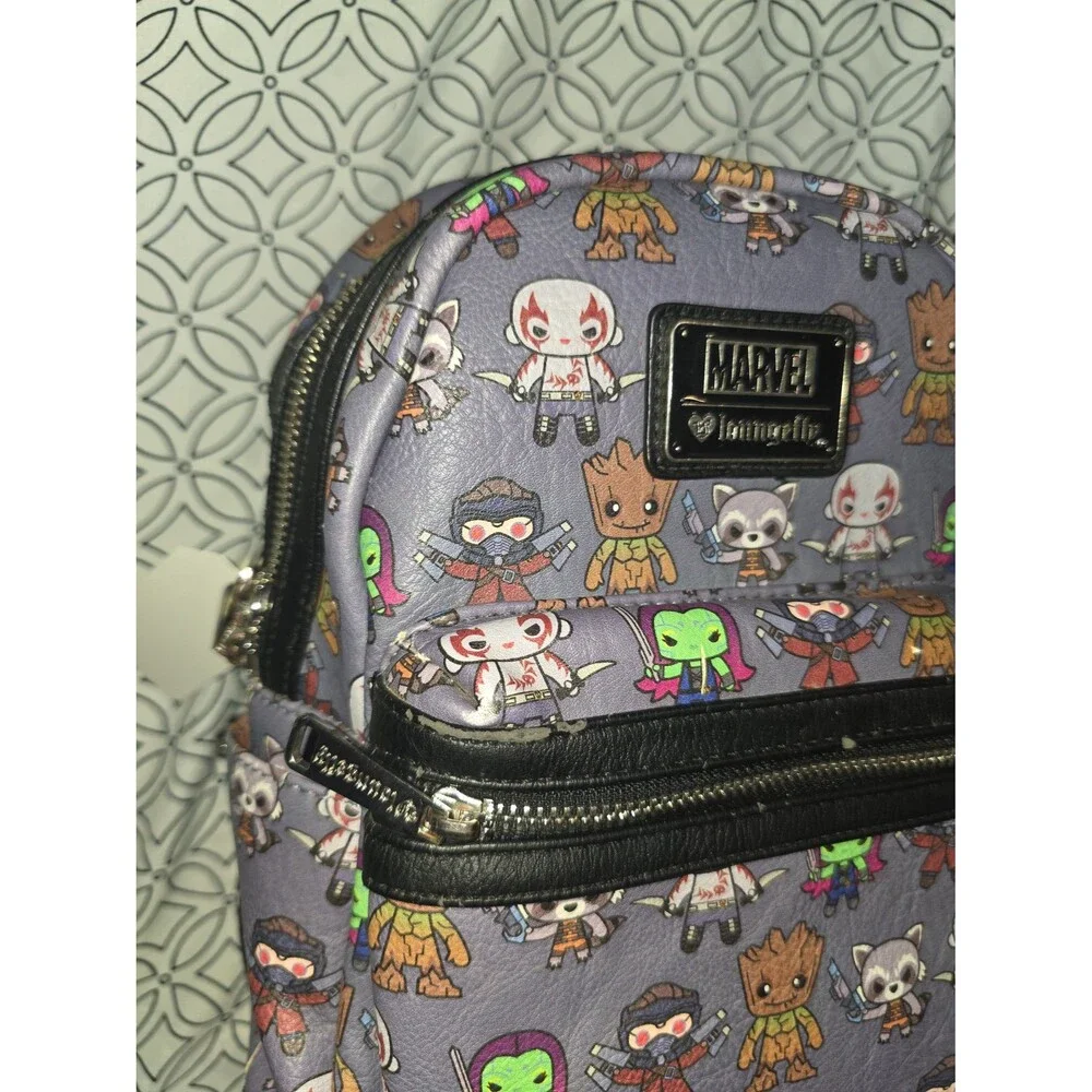 Loungefly marvel chibi character print mini backpack bookbag purse bag tote!